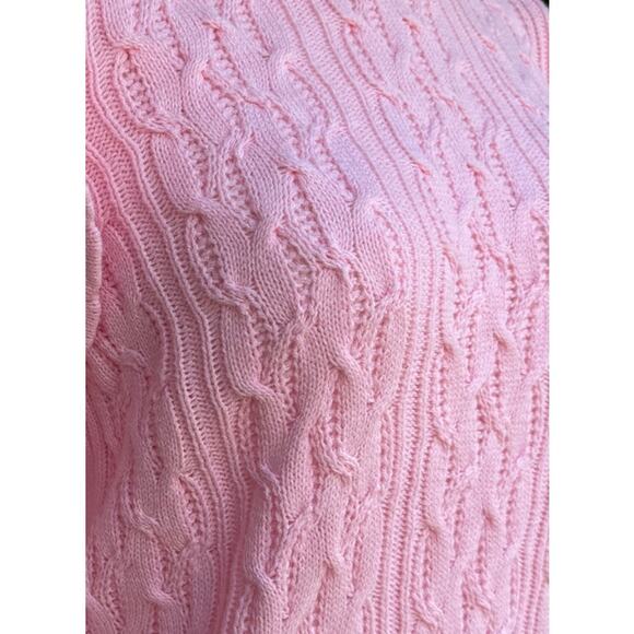 Crown & Ivy Sweater Women Small Meadow Pink Ruffle Cable Knit Fairy Kei Style - Picture 6 of 6